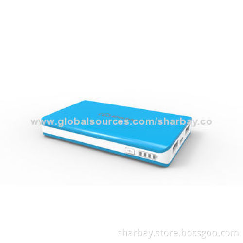 6,000mAh USB mobile phone chargers, with double USB ports & Li-polymer battery, RoHS/FCC/CE marks